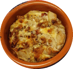 Birnen Nußgratin mit Roquefort